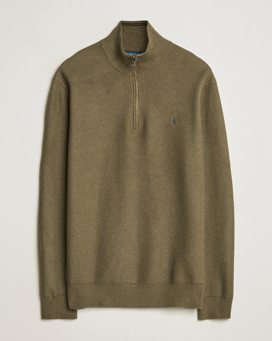 Homme | Pulls Et Tricots | Polo Ralph Lauren | Textured Half-Zip Cargo Olive Heahter