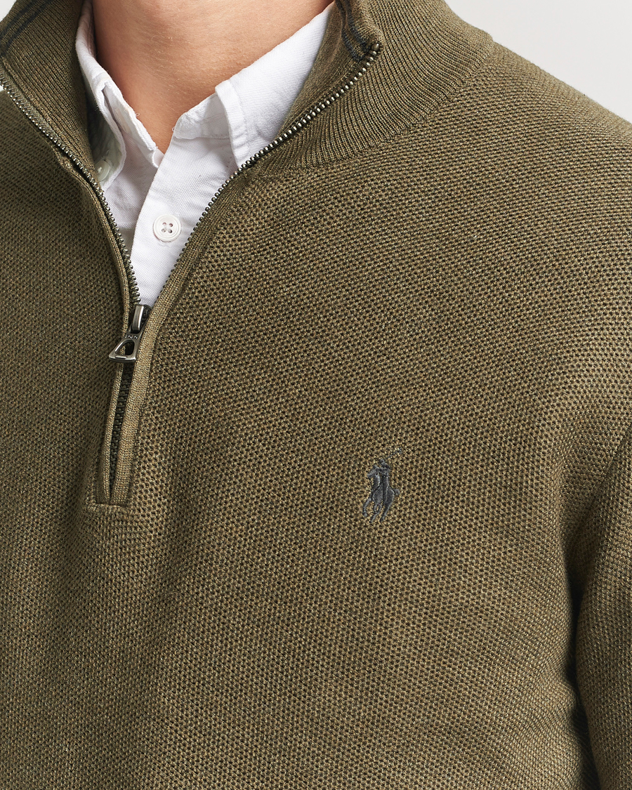 Homme | Pulls Et Tricots | Polo Ralph Lauren | Textured Half-Zip Cargo Olive Heahter
