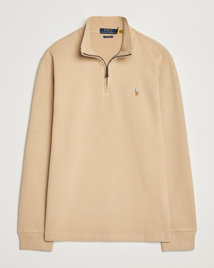 Homme | Pulls Et Tricots | Polo Ralph Lauren | Double Knit Jaquard Half Zip Sweater Coastal Beige