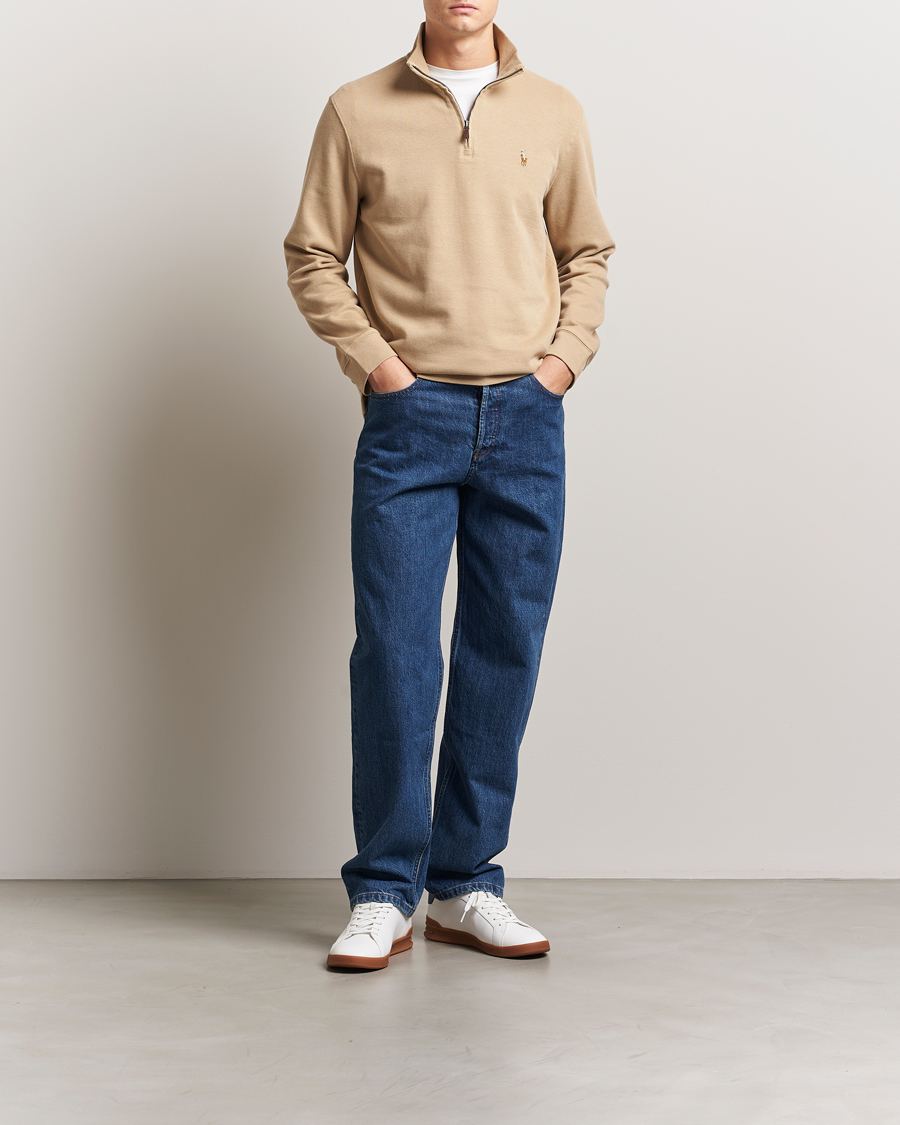 Homme | Pulls Et Tricots | Polo Ralph Lauren | Double Knit Jaquard Half Zip Sweater Coastal Beige