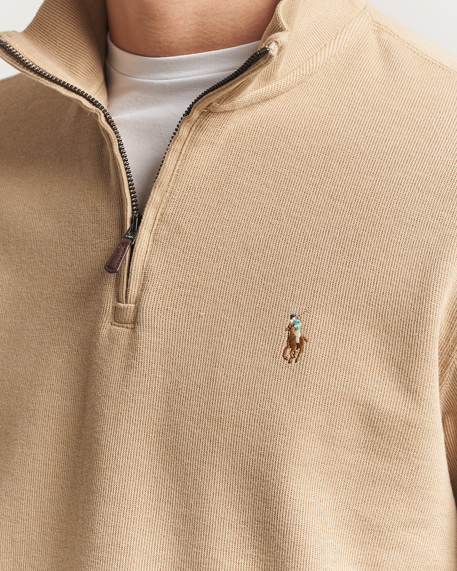 Homme | Pulls Et Tricots | Polo Ralph Lauren | Double Knit Jaquard Half Zip Sweater Coastal Beige