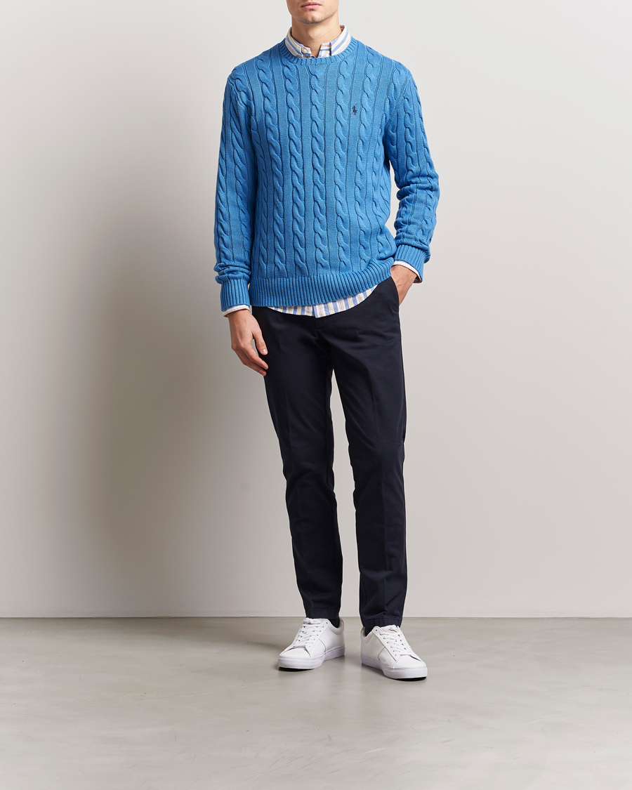 Homme | Pulls Et Tricots | Polo Ralph Lauren | Cotton Cable Pullover Blue Orbit