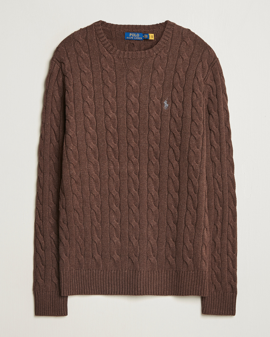 Homme | Pulls Et Tricots | Polo Ralph Lauren | Cotton Cable Pullover Dark Roast Melange
