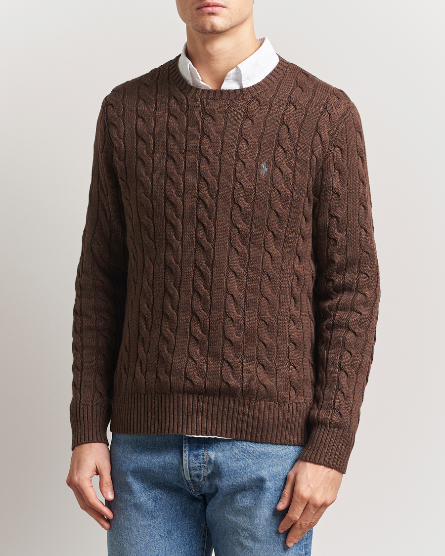 Homme | Pulls Et Tricots | Polo Ralph Lauren | Cotton Cable Pullover Dark Roast Melange