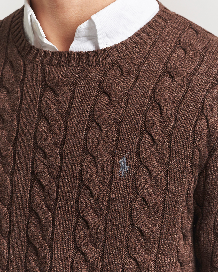 Homme | Pulls Et Tricots | Polo Ralph Lauren | Cotton Cable Pullover Dark Roast Melange