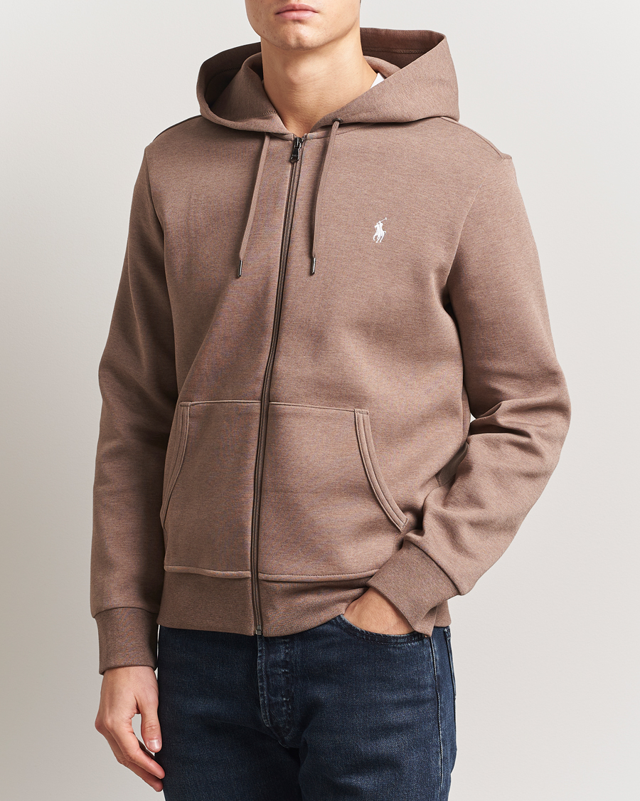 Homme | Pulls Et Tricots | Polo Ralph Lauren | Double Knitted Full-Zip Hoodie Brown Heather