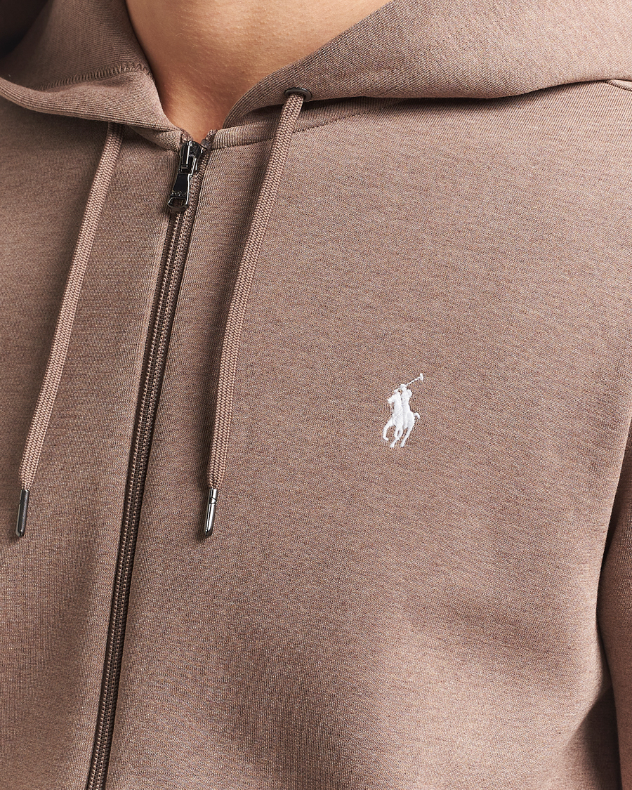 Homme | Pulls Et Tricots | Polo Ralph Lauren | Double Knitted Full-Zip Hoodie Brown Heather