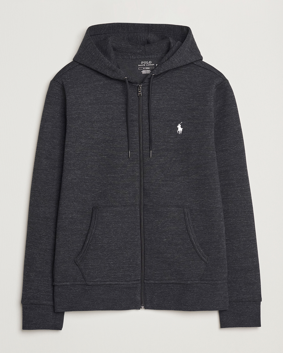 Polo Ralph Lauren Double Knitted Full-Zip Hoodie Black Marl Heather - Achet
