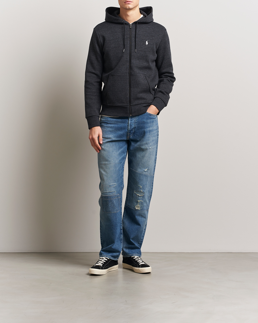 Homme | Pulls Et Tricots | Polo Ralph Lauren | Double Knitted Full-Zip Hoodie Black Marl Heather