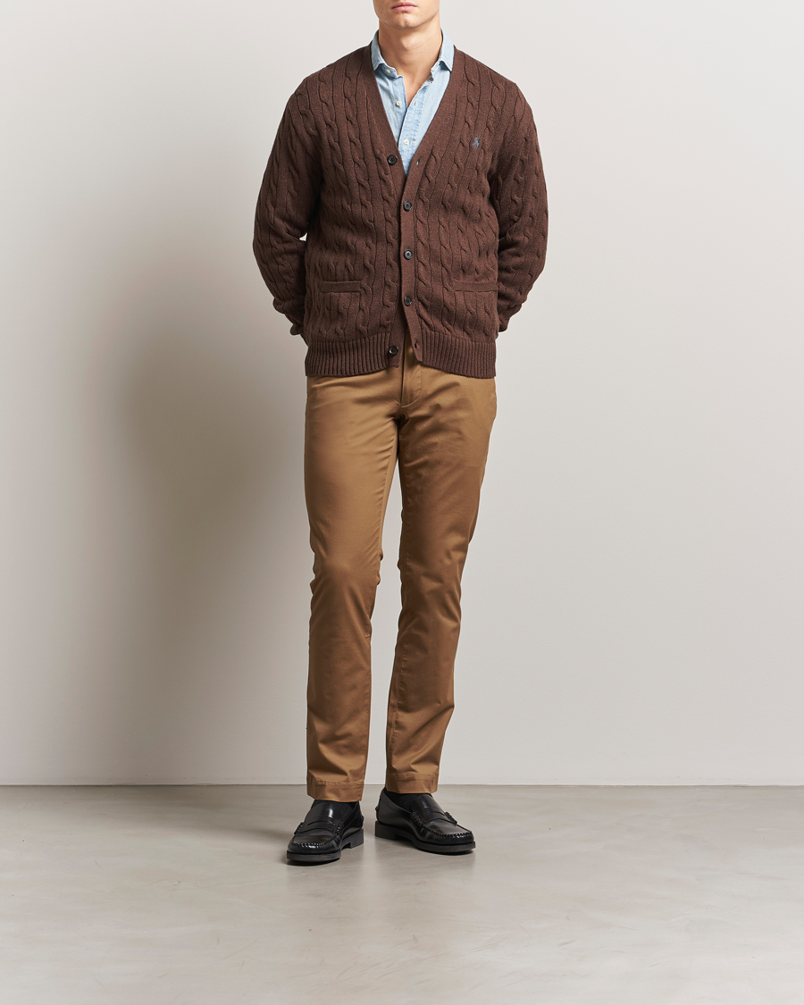 Homme | Pulls Et Tricots | Polo Ralph Lauren | Cotton Cable Cardigan Dark Roast Melange