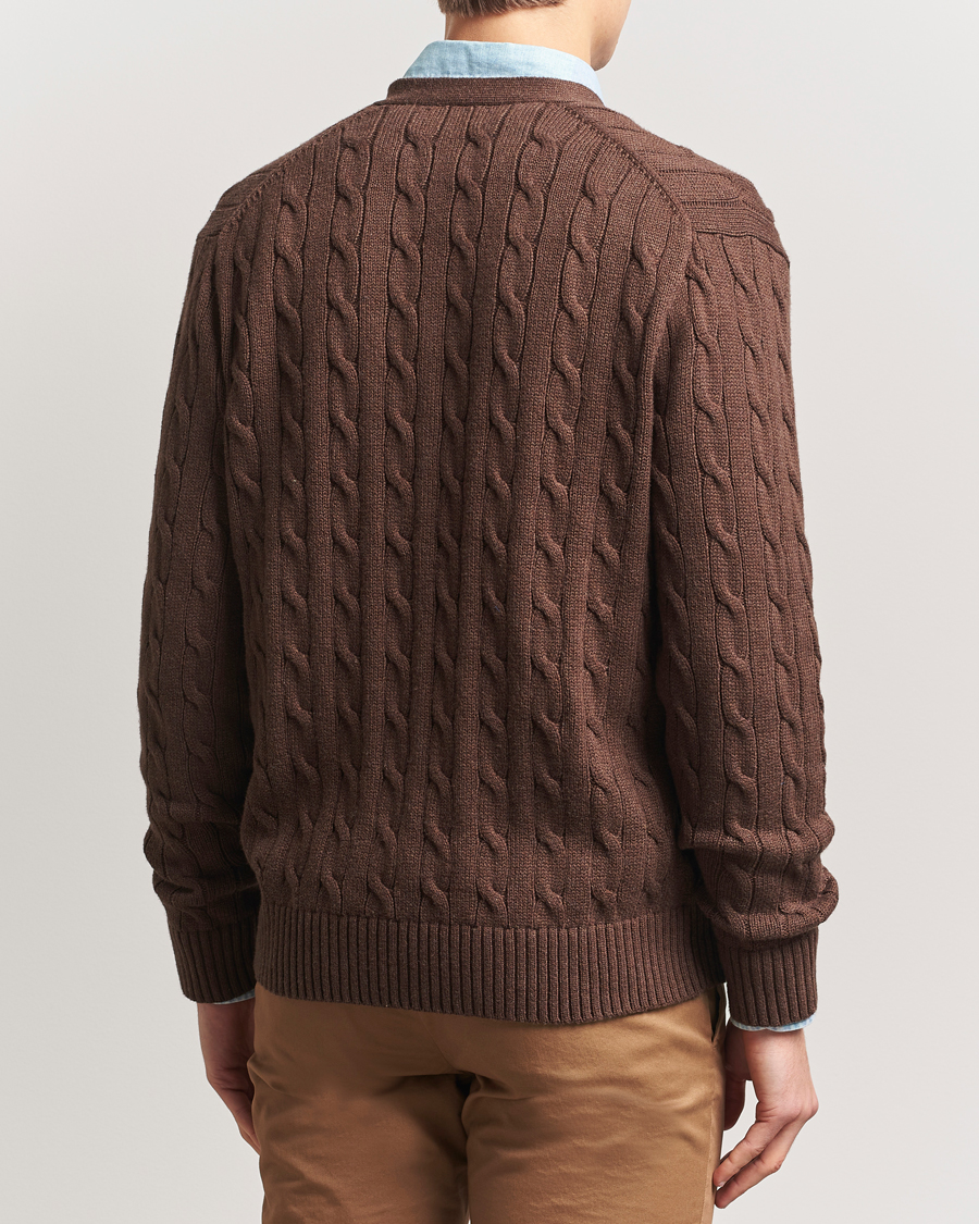 Homme | Pulls Et Tricots | Polo Ralph Lauren | Cotton Cable Cardigan Dark Roast Melange