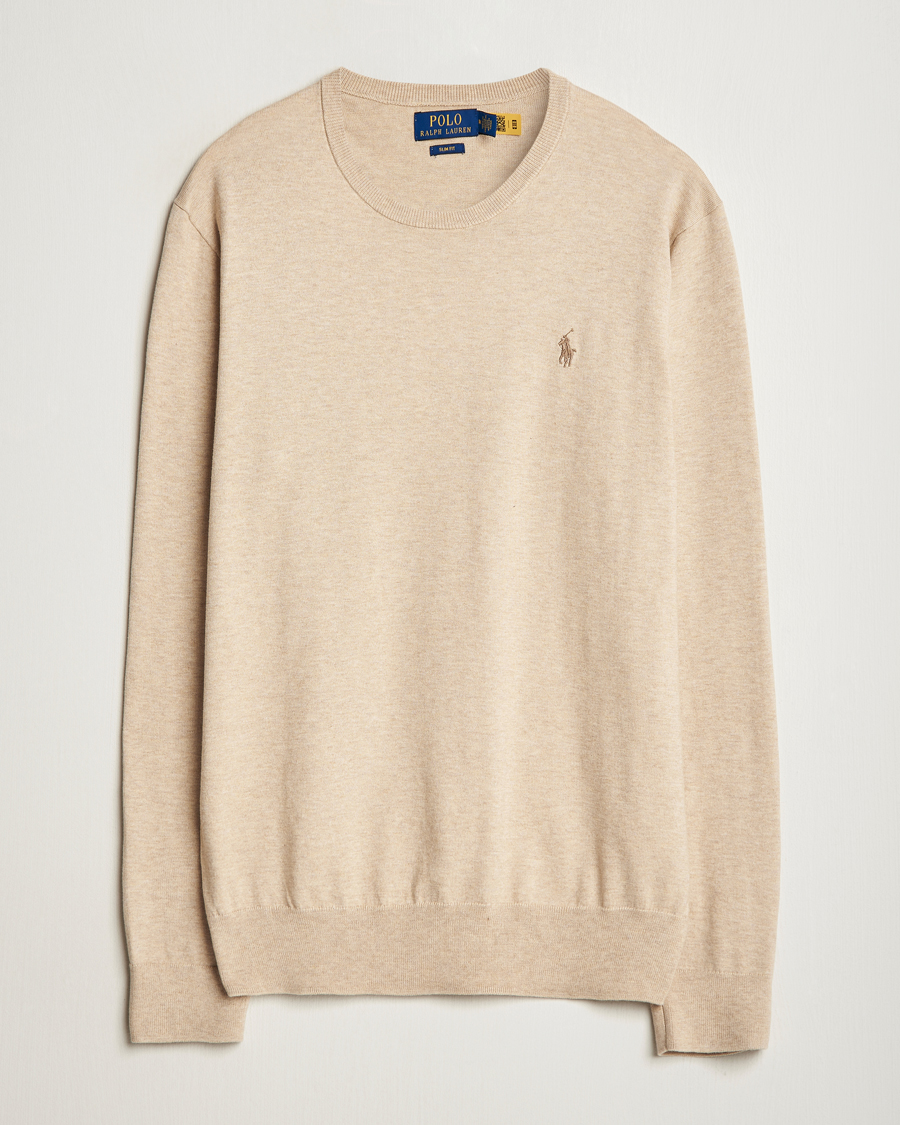 Homme | Pulls Et Tricots | Polo Ralph Lauren | Cotton Crew Neck Sweater Dune Melange