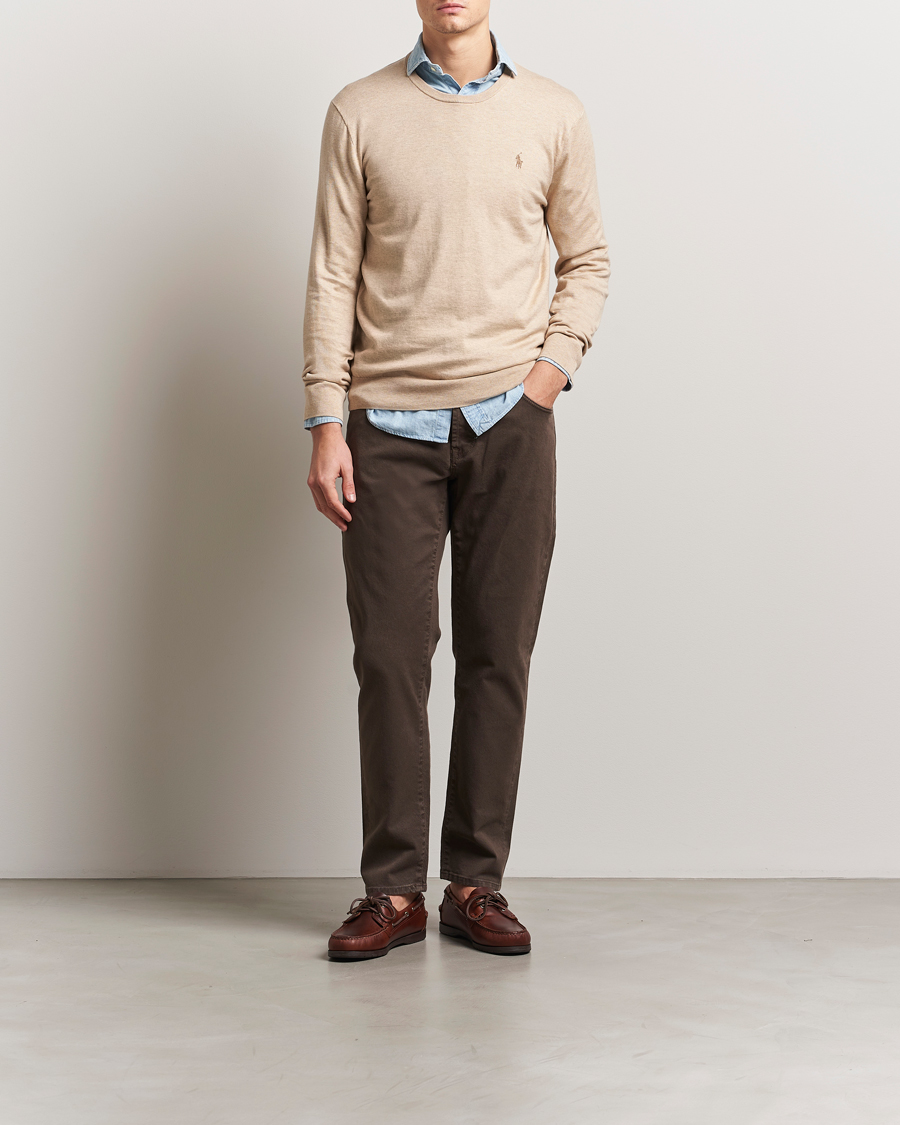 Homme | Pulls Et Tricots | Polo Ralph Lauren | Cotton Crew Neck Sweater Dune Melange