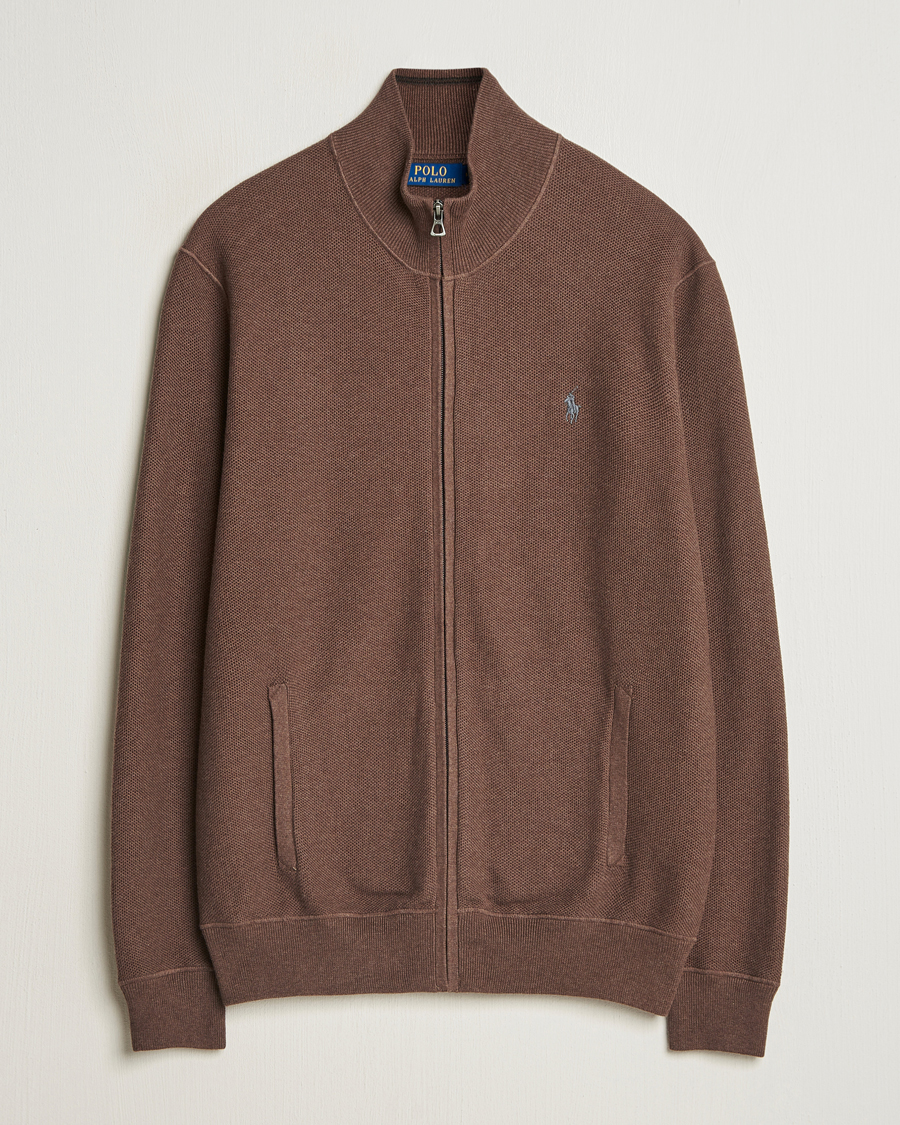 Homme | Pulls Et Tricots | Polo Ralph Lauren | Textured Full-Zip Dark Roast Melange