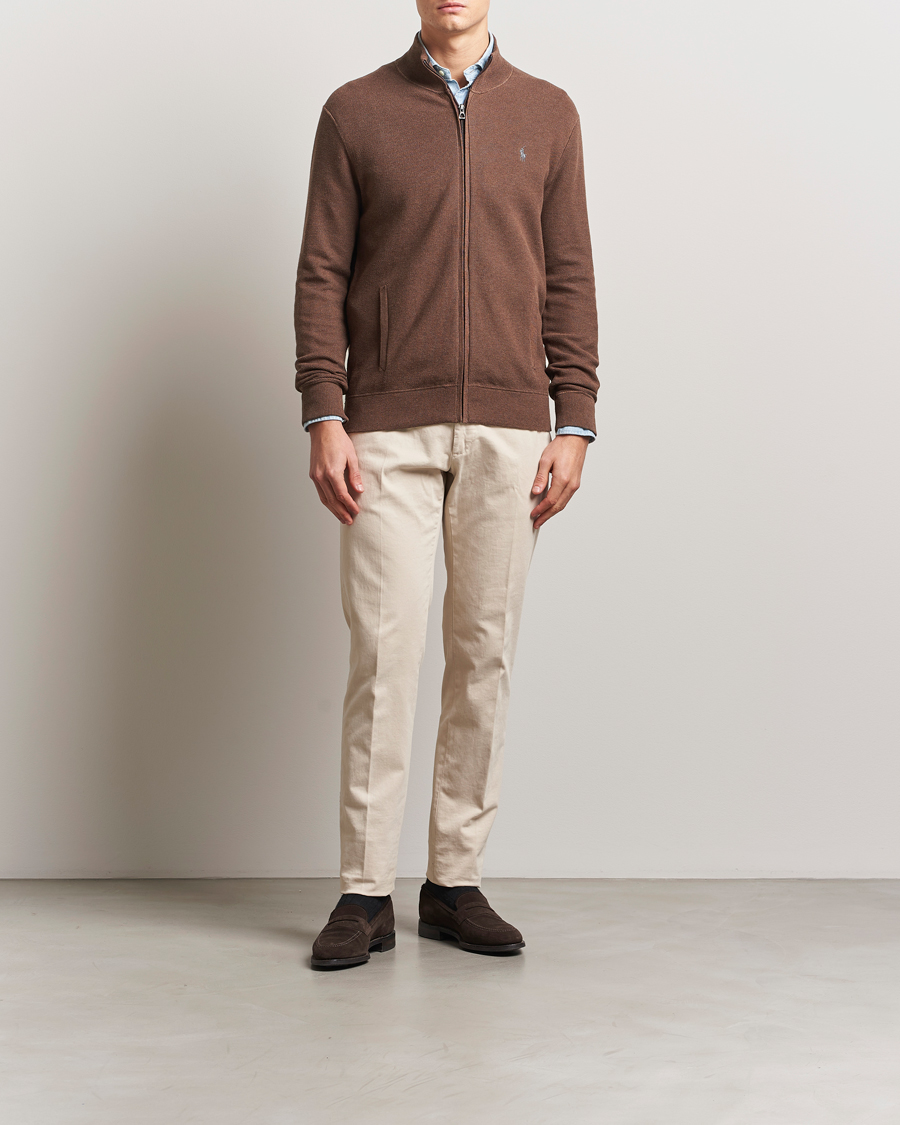 Homme | Pulls Et Tricots | Polo Ralph Lauren | Textured Full-Zip Dark Roast Melange
