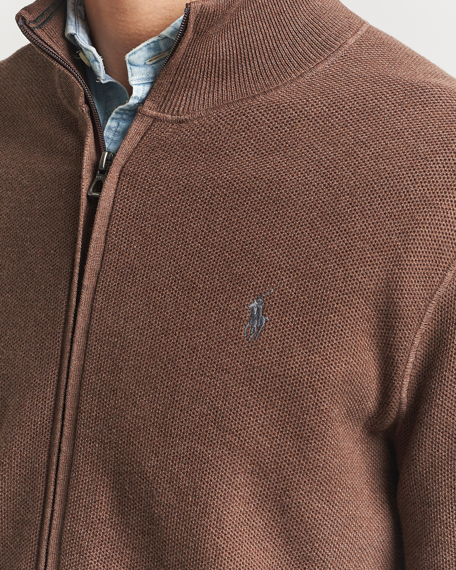 Homme | Pulls Et Tricots | Polo Ralph Lauren | Textured Full-Zip Dark Roast Melange