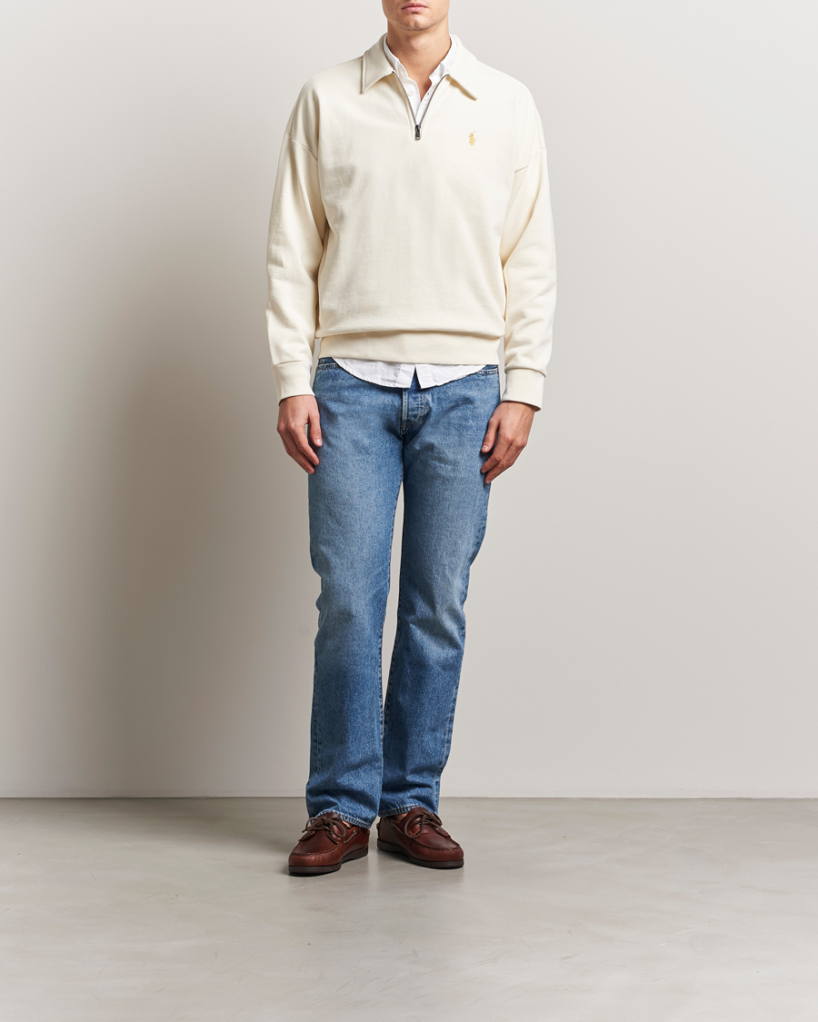 Homme | Pulls Et Tricots | Polo Ralph Lauren | Loopback Terry Half-Zip Clubhouse Cream