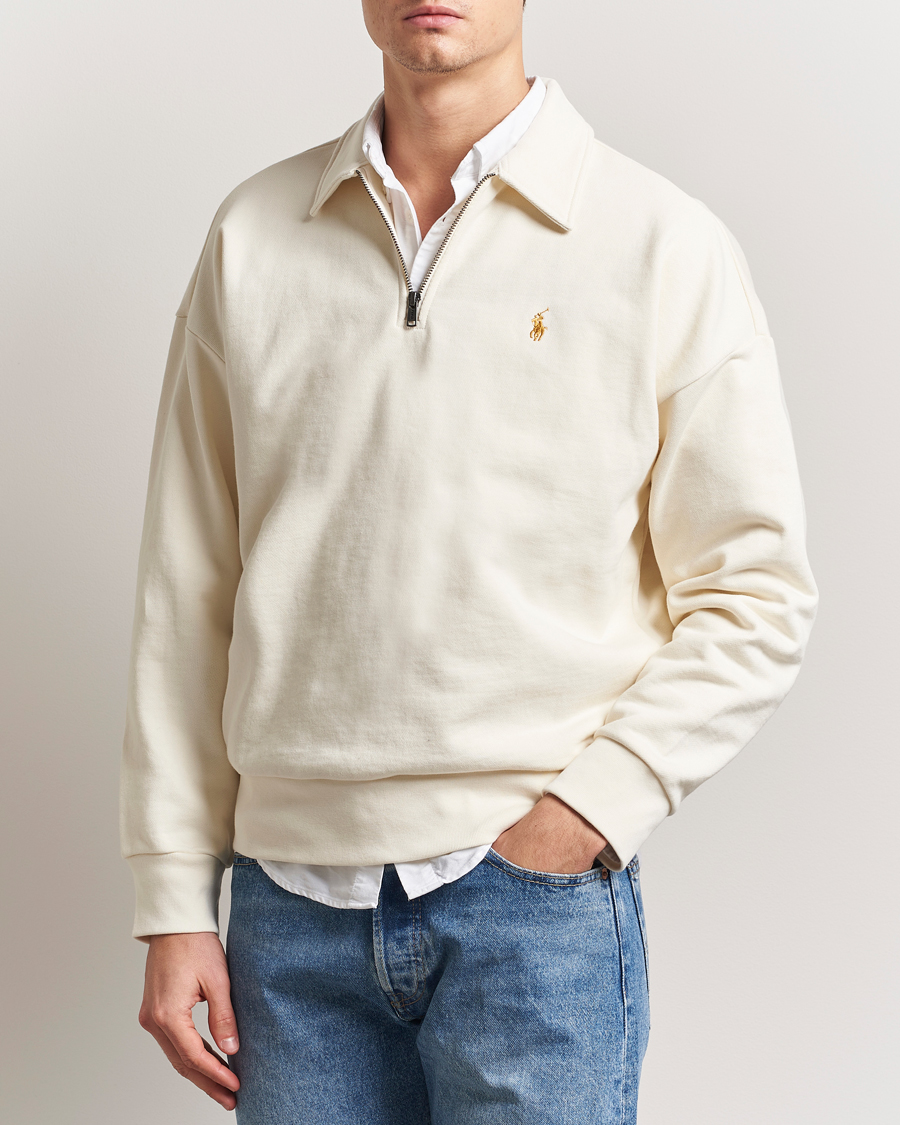 Homme | Pulls Et Tricots | Polo Ralph Lauren | Loopback Terry Half-Zip Clubhouse Cream