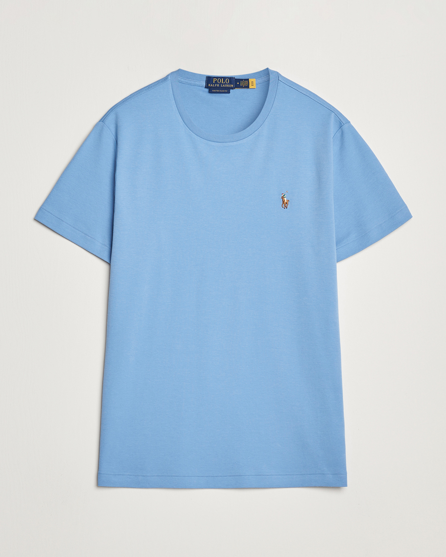 Homme | T-shirts | Polo Ralph Lauren | Luxury Pima Cotton Crew Neck T-Shirt Sky Blue