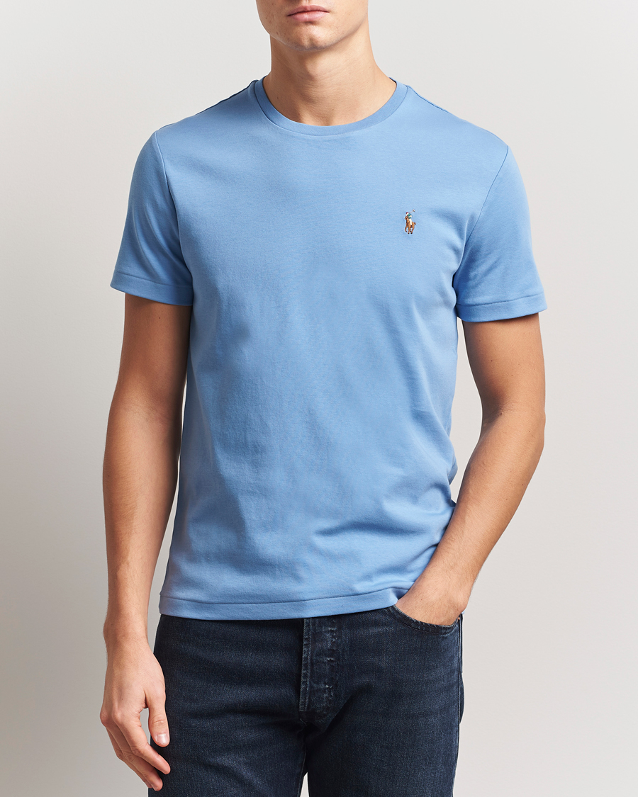 Homme | T-shirts | Polo Ralph Lauren | Luxury Pima Cotton Crew Neck T-Shirt Sky Blue