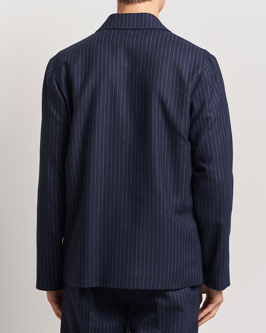 Homme | Manteaux Et Vestes | A.P.C. | Wool Pinstriped Shirt Jacket Dark Navy