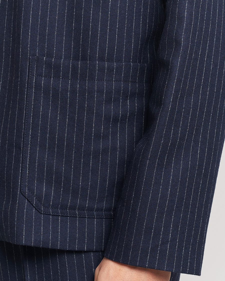 Homme | Manteaux Et Vestes | A.P.C. | Wool Pinstriped Shirt Jacket Dark Navy
