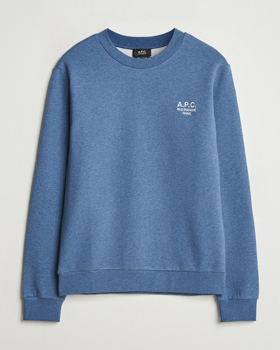 Homme | Pulls Et Tricots | A.P.C. | Rue Madame Sweatshirt Blue Melange