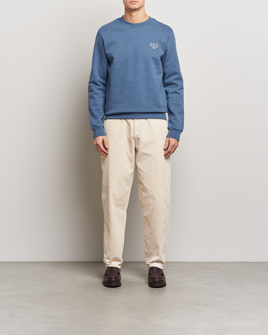 Homme | Pulls Et Tricots | A.P.C. | Rue Madame Sweatshirt Blue Melange