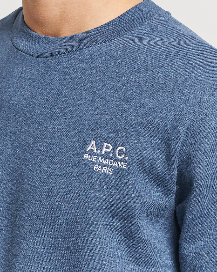 Homme | Pulls Et Tricots | A.P.C. | Rue Madame Sweatshirt Blue Melange