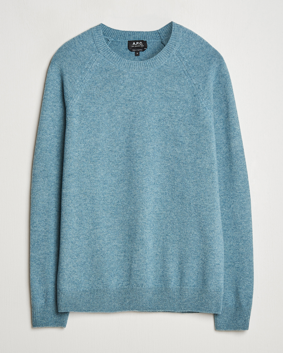 Homme | Pulls Et Tricots | A.P.C. | Pierre Lambswool Sweater Blue Melange
