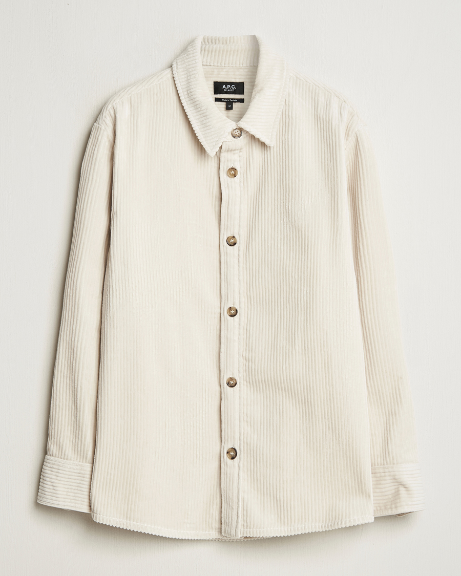 Homme | Chemises | A.P.C. | Boris Wide-wale Corduroy Overshirt Ecru