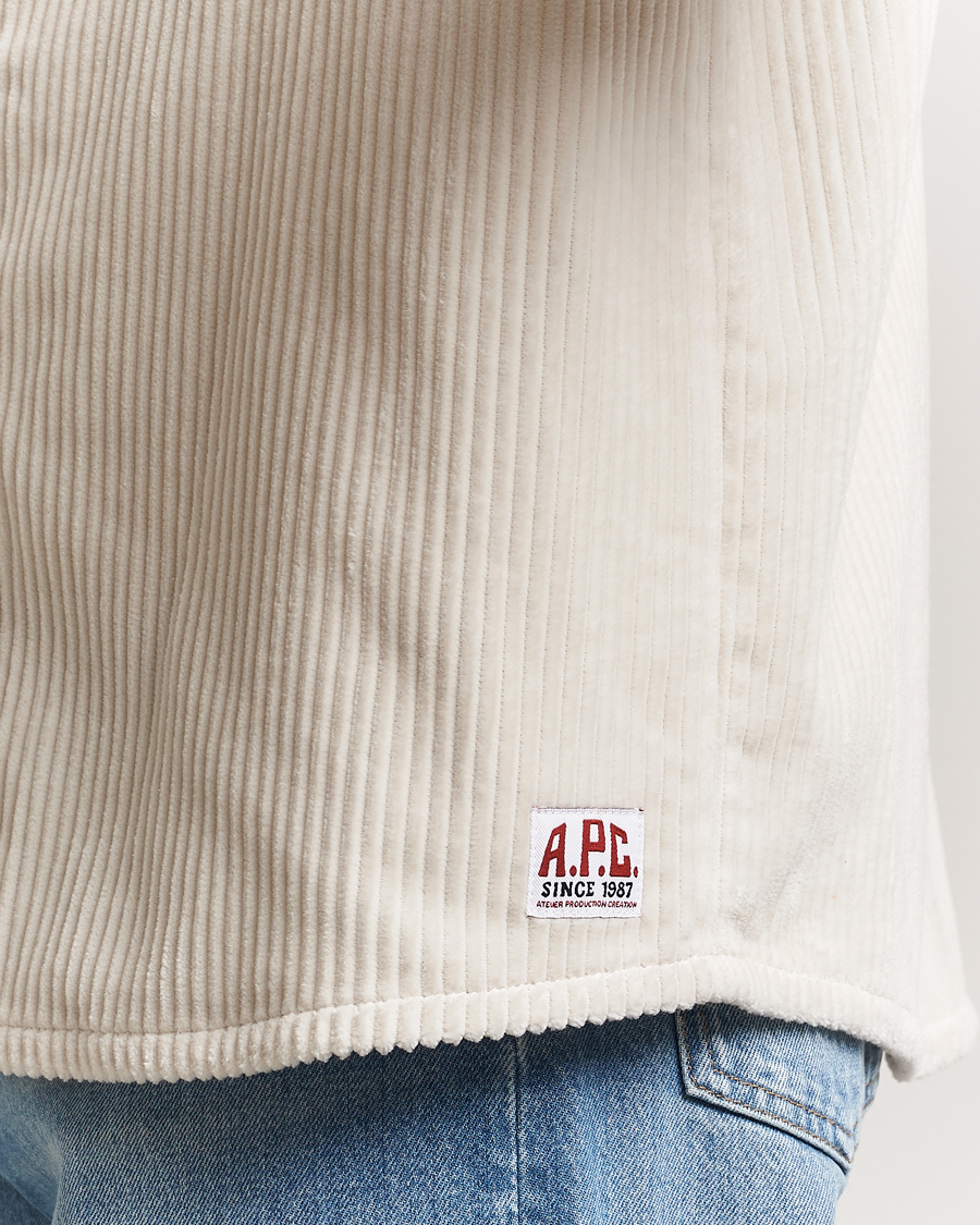 Homme | Chemises | A.P.C. | Boris Wide-wale Corduroy Overshirt Ecru