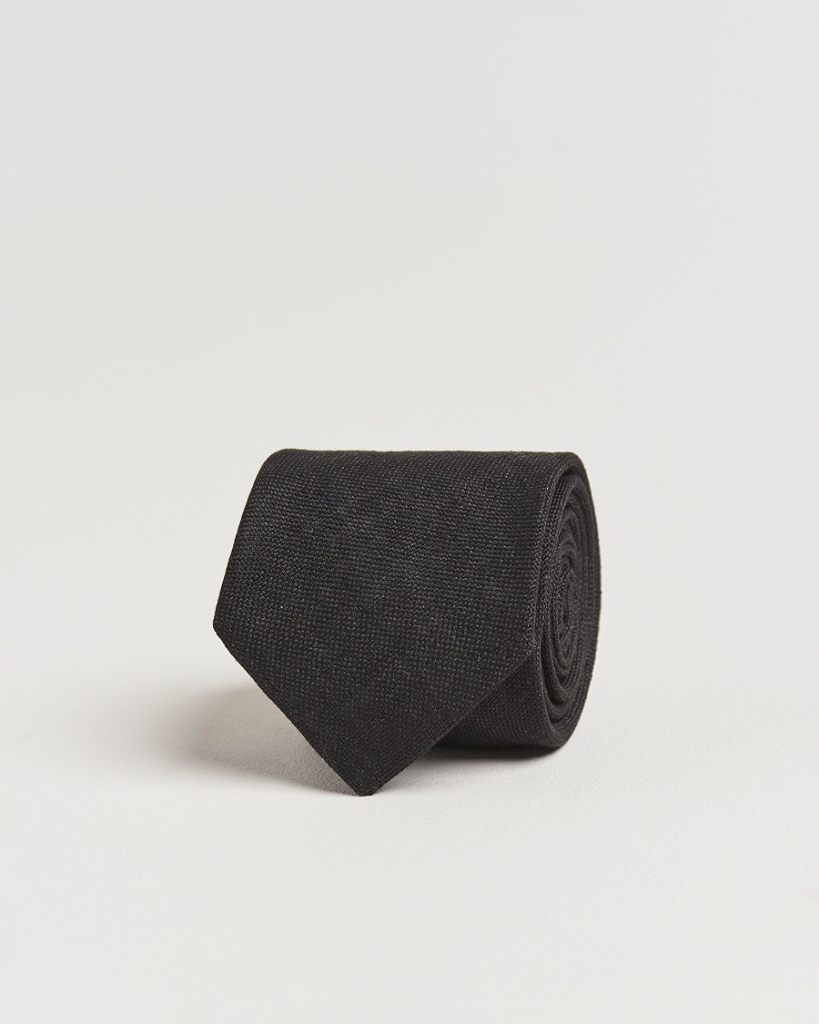 Homme | Cravates | Amanda Christensen | Amanda ChristensenHopsack Linen 8cm TieBlack