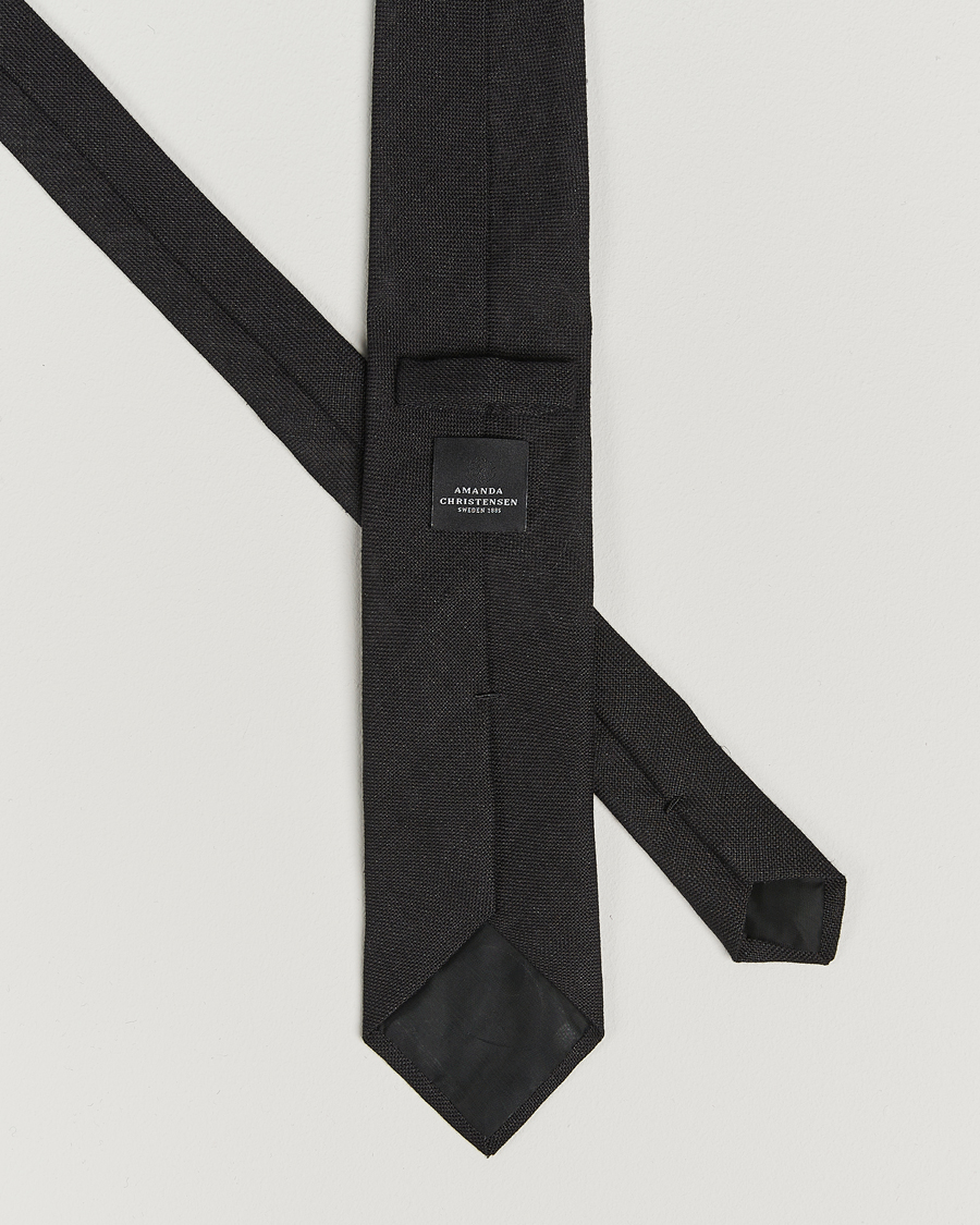 Homme | Amanda ChristensenHopsack Linen 8cm TieBlack | Amanda Christensen | Amanda ChristensenHopsack Linen 8cm TieBlack