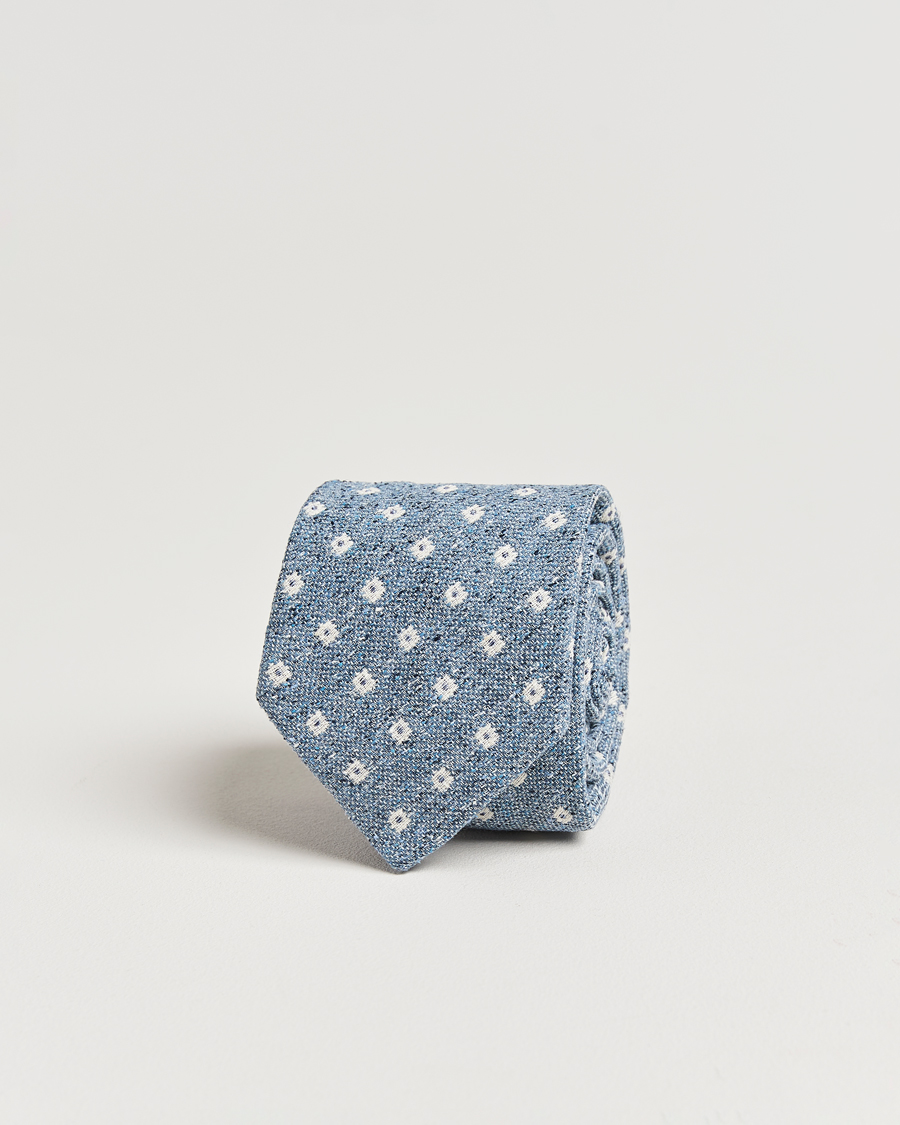 Homme | Amanda Christensen Silk/Cotton Bourette 8cm Tie Sky Blue | Amanda Christensen | Silk/Cotton Bourette 8cm Tie Sky Blue