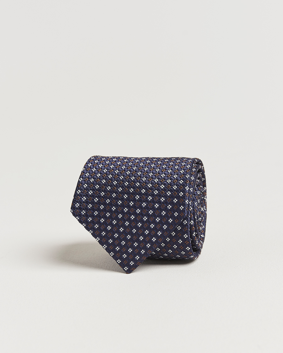 Homme | Amanda Christensen Silk Printed Flower 8cm Tie Navy | Amanda Christensen | Silk Printed Flower 8cm Tie Navy