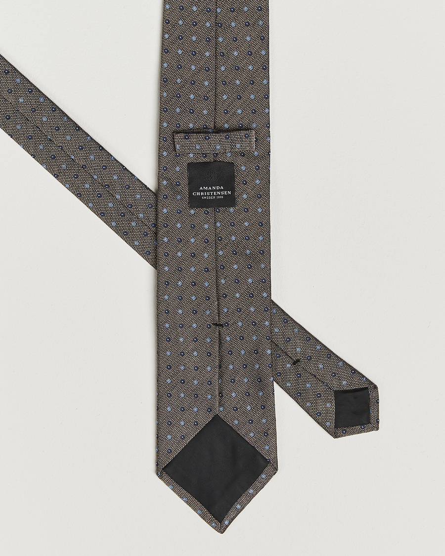 Homme | Amanda Christensen Silk Reps Printed Flower 8cm Tie Brown | Amanda Christensen | Silk Reps Printed Flower 8cm Tie Brown
