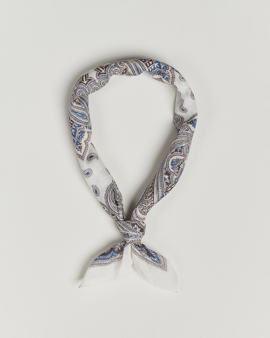 Homme | Amanda Christensen Cotton Voilé Printed Paisley Bandana Cream | Amanda Christensen | Cotton Voilé Printed Paisley Bandana Cream