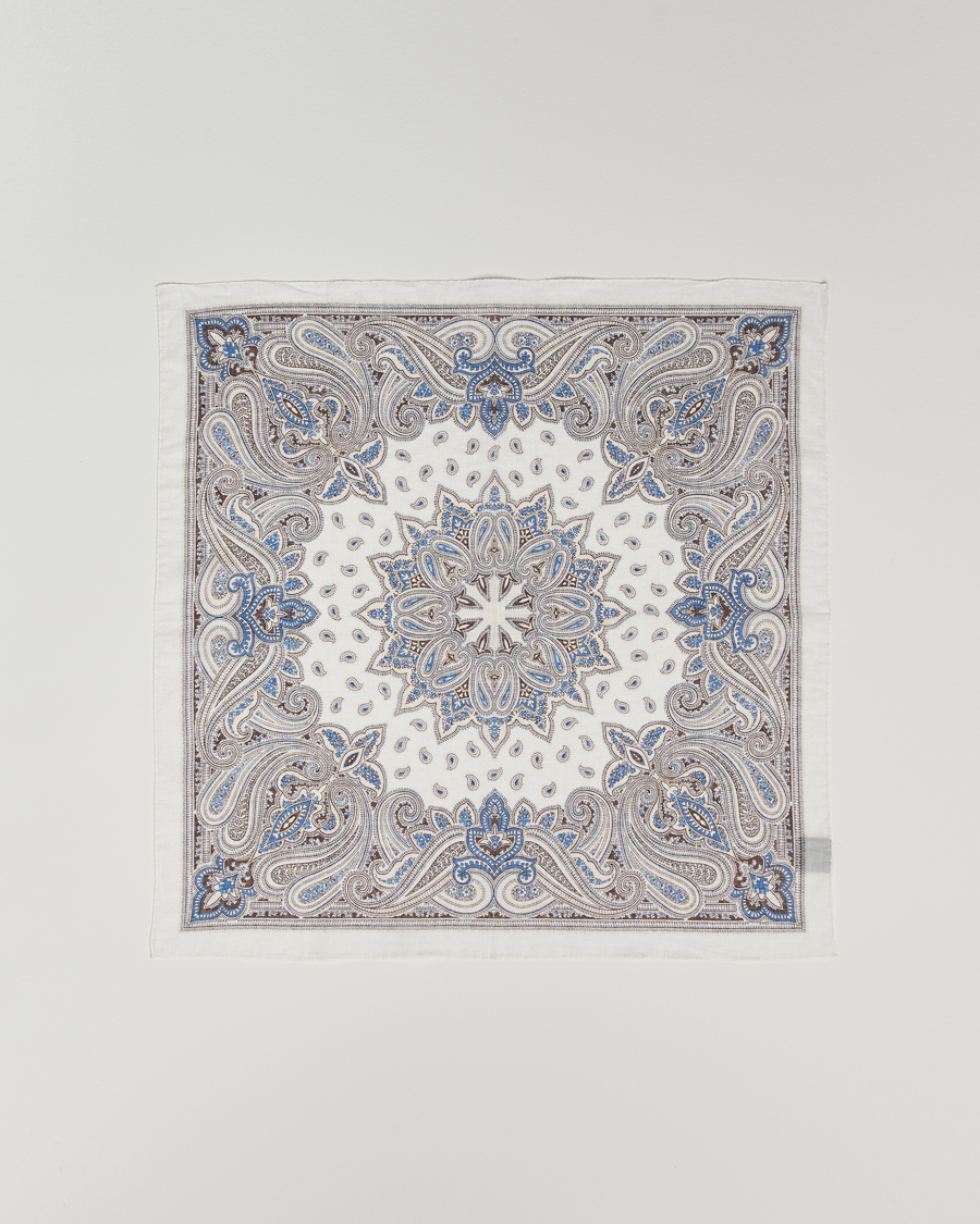 Homme | Amanda Christensen Cotton Voilé Printed Paisley Bandana Cream | Amanda Christensen | Cotton Voilé Printed Paisley Bandana Cream