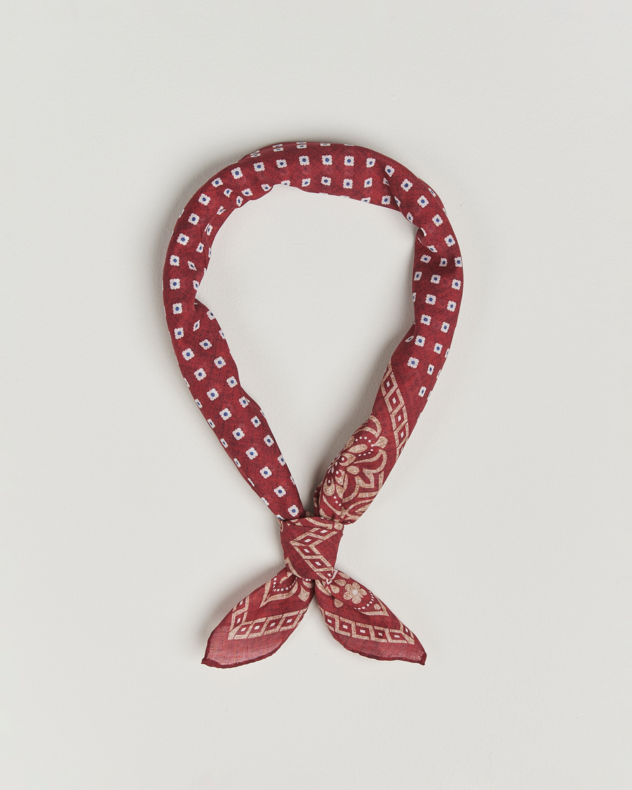 Homme | Amanda Christensen Cotton Voilé Printed Flower Bandana Bordeaux | Amanda Christensen | Cotton Voilé Printed Flower Bandana Bordeaux