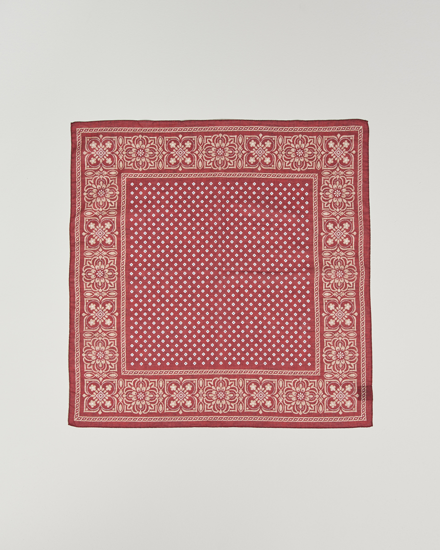 Homme | Amanda Christensen Cotton Voilé Printed Flower Bandana Bordeaux | Amanda Christensen | Cotton Voilé Printed Flower Bandana Bordeaux