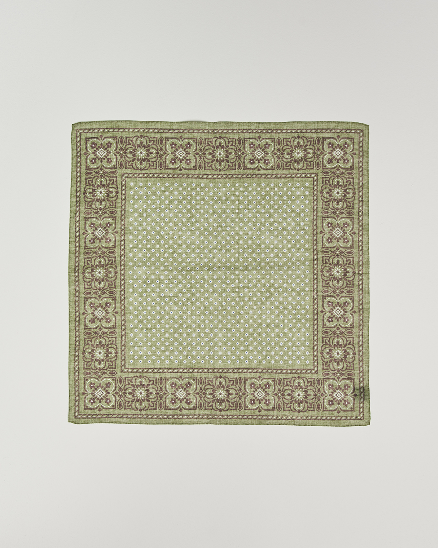 Homme | Amanda Christensen Cotton Voilé Printed Flower Bandana Green | Amanda Christensen | Cotton Voilé Printed Flower Bandana Green