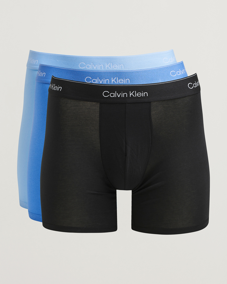 Homme | Sous-Vêtements Et Chaussettes | Calvin Klein | 3-Pack Icon Cotton Stretch Boxer Brief Black/Blue/Light Blue