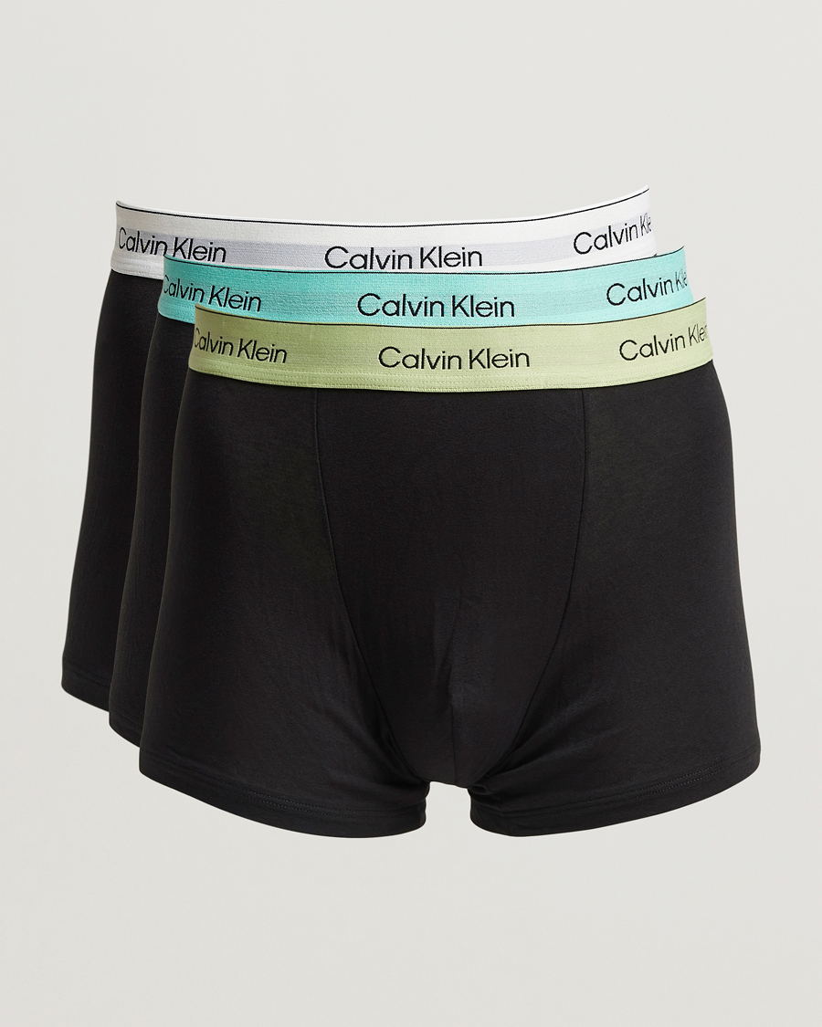 Homme | Sous-Vêtements Et Chaussettes | Calvin Klein | 3-Pack Icon Cotton Stretch Relaxed Trunk White/Aqua/Green