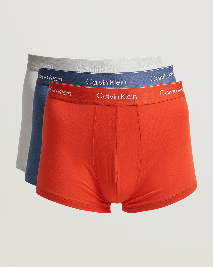 Homme | Sous-Vêtements Et Chaussettes | Calvin Klein | 3-Pack Icon Cotton Stretch Low Rise Trunk Blue/Grey/Red