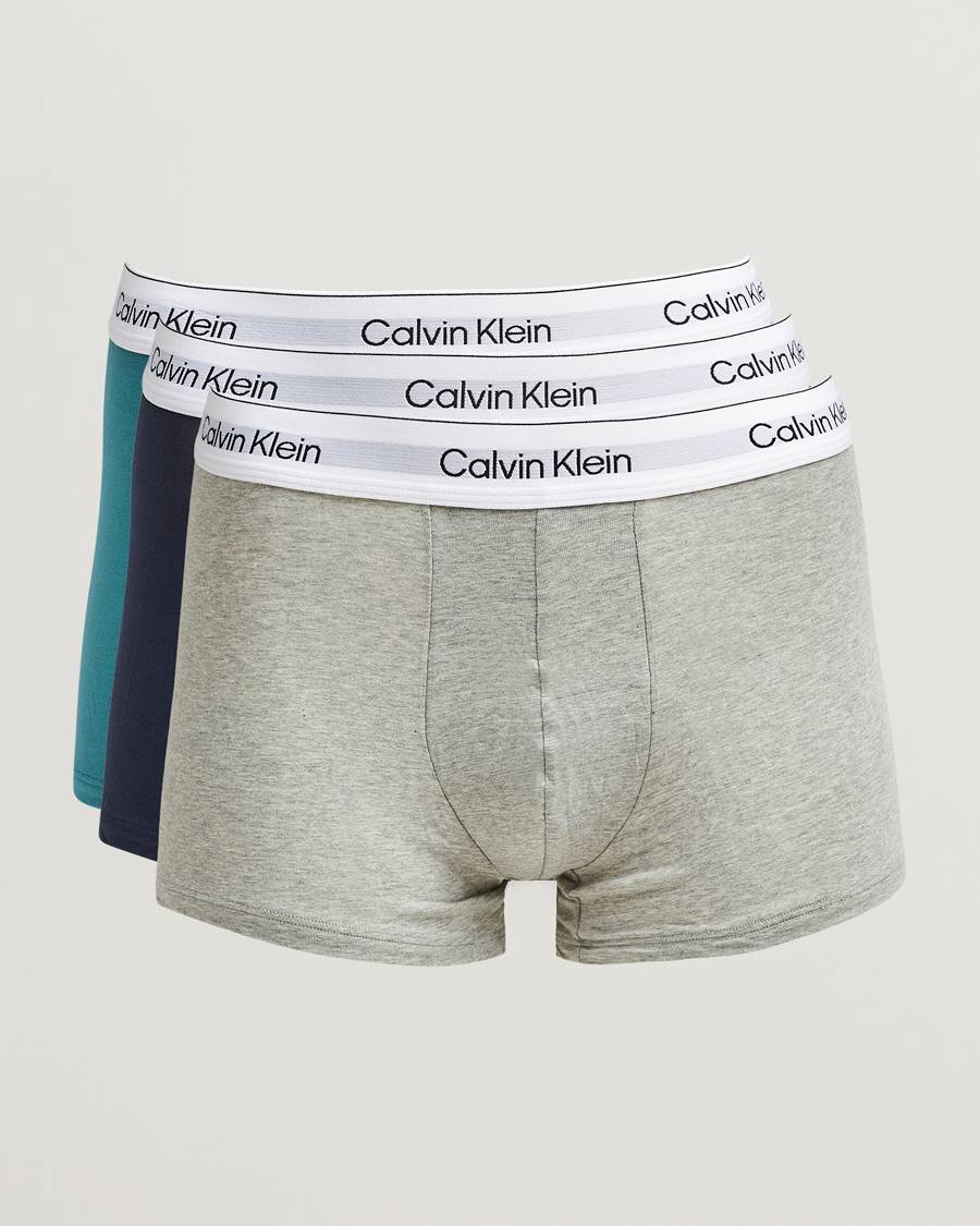 Homme | Sous-Vêtements Et Chaussettes | Calvin Klein | 3-Pack Icon Cotton Stretch Low Rise Trunk Blue/Grey/Green