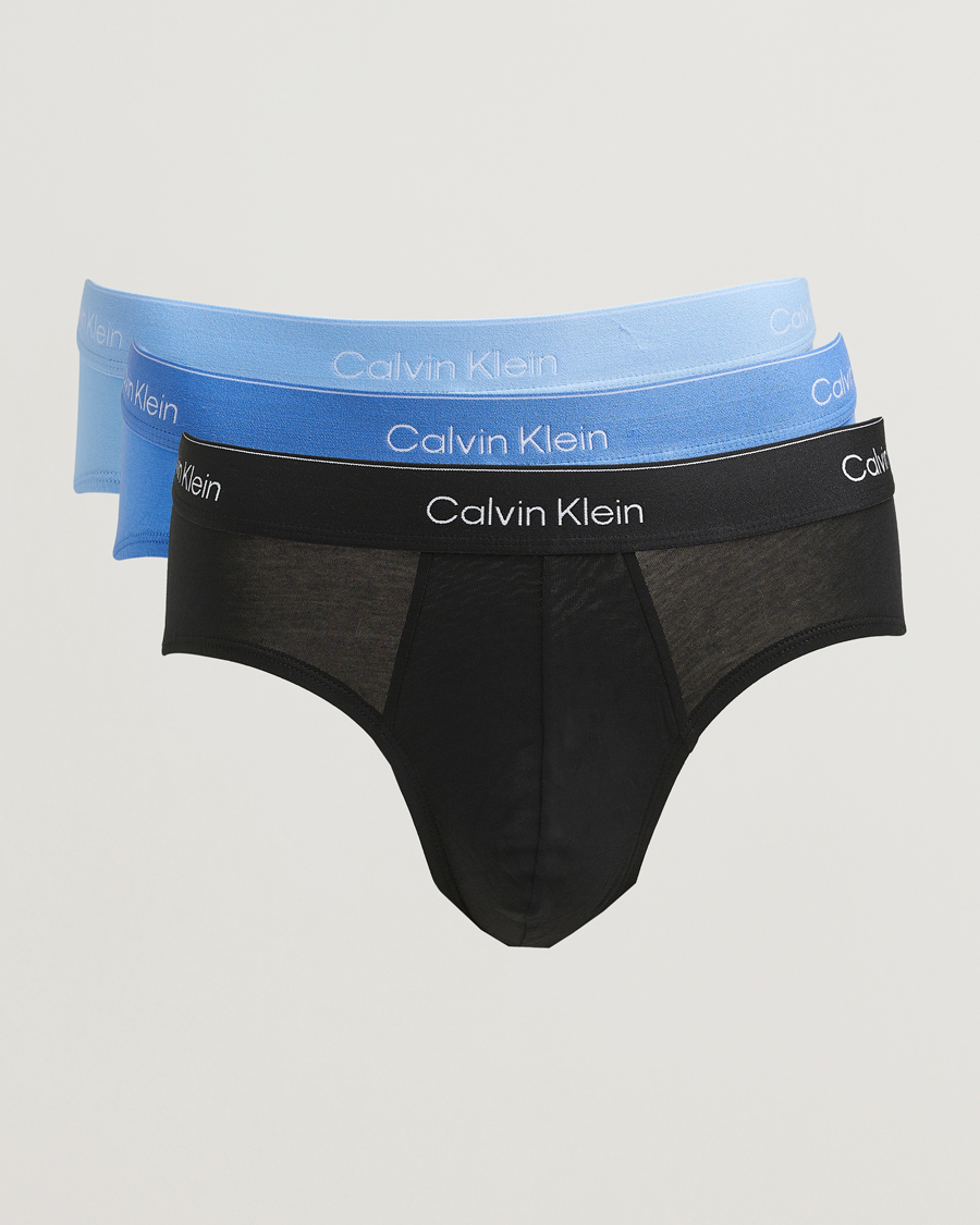 Homme | Sous-Vêtements Et Chaussettes | Calvin Klein | 3-Pack Icon Cotton Stretch Hip Brief Black/Blue/Light Blue
