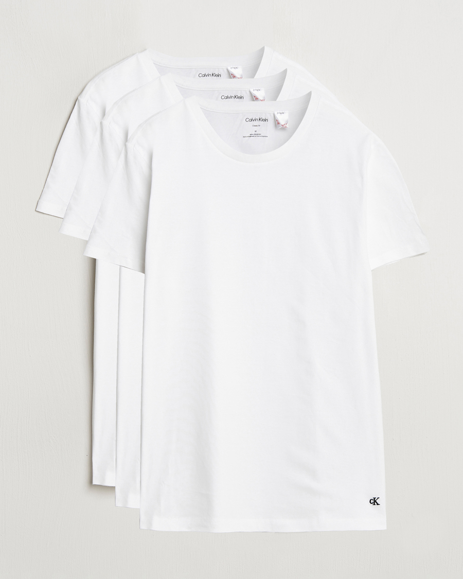 Homme | T-shirts | Calvin Klein | 3-Pack Cotton Crew Neck T-Shirt White