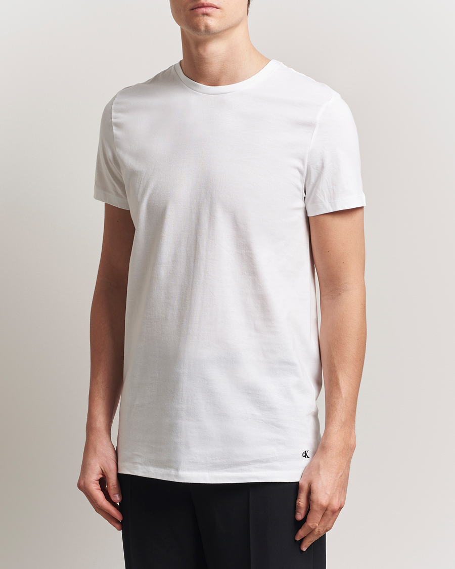 Homme | T-shirts | Calvin Klein | 3-Pack Cotton Crew Neck T-Shirt White