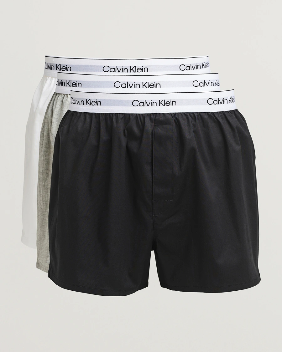 Homme | Sous-Vêtements Et Chaussettes | Calvin Klein | 3-Pack Cotton Boxer Shorts White/Black/Grey